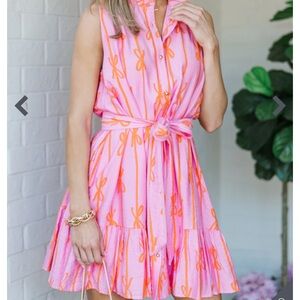 Pink and Orange Sleeveless Dress